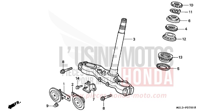 LENKSCHAFT von CB1300 Super Bold'or ABS CANDY REVIVE RED (R210) von 1996